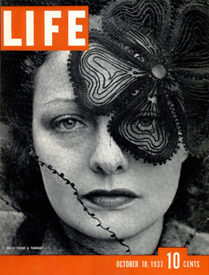 Veils Today and Tonight 18 Oct 1937 Copyright Life Magazine | Life Magazine BW Photo Covers 1936-1970