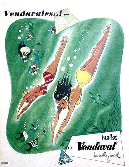 Vendaval Mallas Swim Suits 1951 | Sex Appeal Vintage Ads and Covers 1891-1970