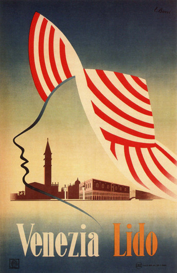 Venezia Lido Venice Italy Italia | Vintage Travel Posters 1891-1970