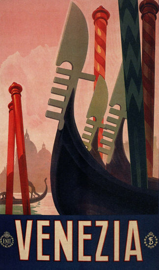 Venezia Venice Gondola Italy Italia | Vintage Travel Posters 1891-1970