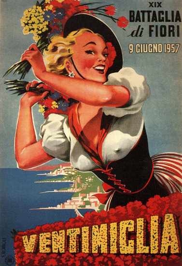 Ventimiglia Battaglia Di Fiori 1957 Flower Exhibit | Sex Appeal Vintage Ads and Covers 1891-1970