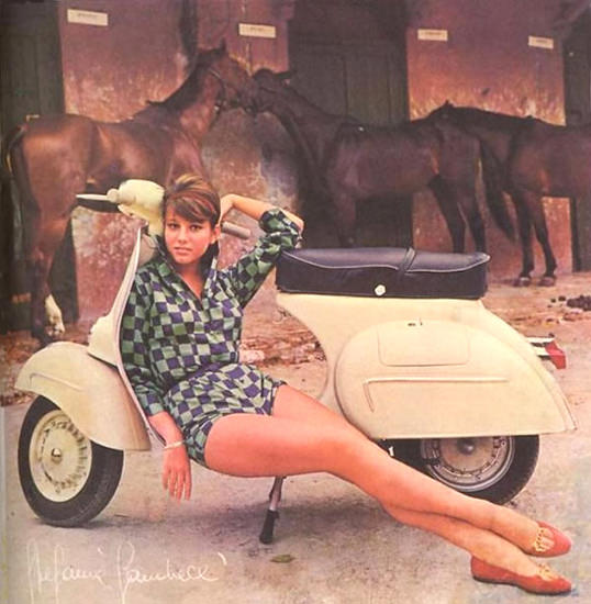 Vespa Stefanie Sandrelli 1964 | Sex Appeal Vintage Ads and Covers 1891-1970