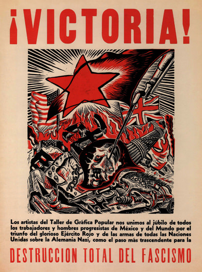 Victoria Destruccion Total Del Fascismo Mexico | Vintage War Propaganda Posters 1891-1970