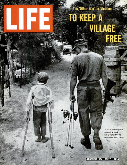 Vietnam Fishing Trip Marine N Boy 25 Aug 1967 Copyright Life Magazine | Life Magazine BW Photo Covers 1936-1970