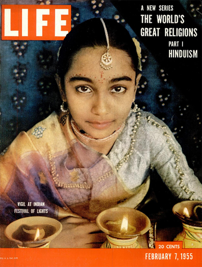 Vigil at Indian Festival of Lights 7 Feb 1955 Copyright Life Magazine | Life Magazine Color Photo Covers 1937-1970