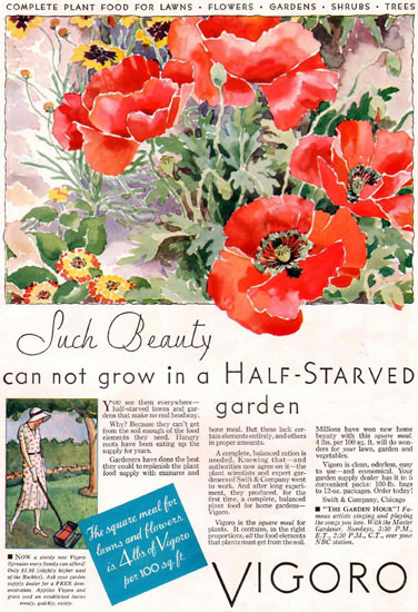 Vigoro Garden Red Poppy 1932 | Vintage Ad and Cover Art 1891-1970