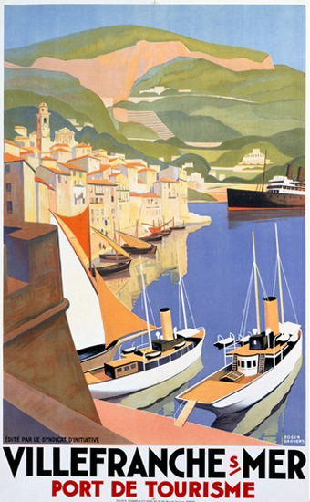 Villefranche Sur Mer Port De Tourisme France | Vintage Travel Posters 1891-1970