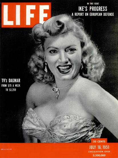 Virginia Ruth Egnor is Dagmar 16 Jul 1951 Copyright Life Magazine | Life Magazine BW Photo Covers 1936-1970