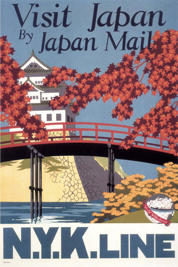 Visit Japan By Japan Mail Japan | Vintage Travel Posters 1891-1970