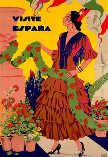 Visite Espana Flamenco Dancer | Sex Appeal Vintage Ads and Covers 1891-1970