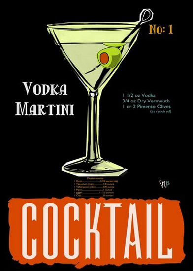 Vodka Martini Cocktail No 1 | Vintage Ad and Cover Art 1891-1970