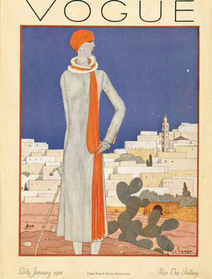 Vogue Copyright 1926 Lady On A Trip Italy Spain Portugal | Sex Appeal Vintage Ads and Covers 1891-1970