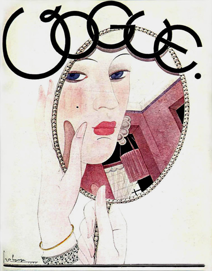 Vogue Copyright 1927 Makeup Mirror Georges Lapape | Sex Appeal Vintage Ads and Covers 1891-1970