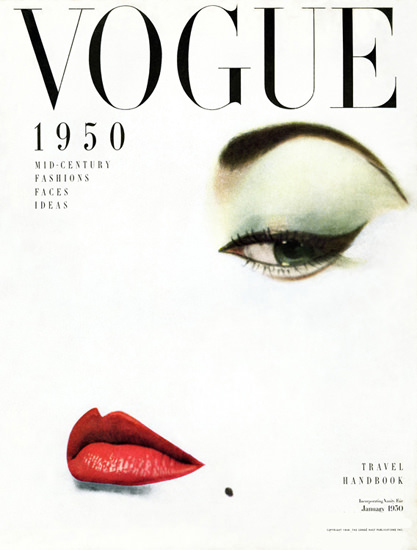 Vogue Copyright 1950 Mid-Century Fashions Faces Ideas | Sex Appeal Vintage Ads and Covers 1891-1970