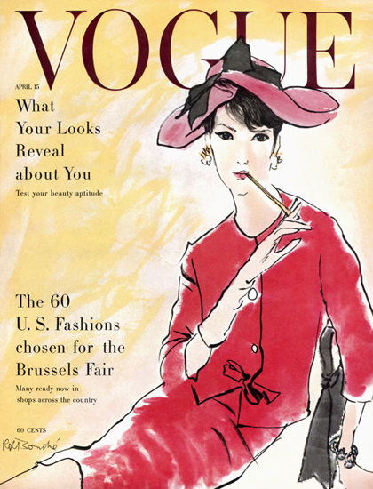 Vogue Copyright 1960 US Fashion Chosen For Brussels Fair | Sex Appeal Vintage Ads and Covers 1891-1970