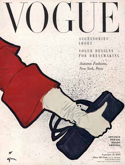 Vogue Cover 1949-09-15 Copyright | Vogue Magazine Graphic Art Covers 1902-1958