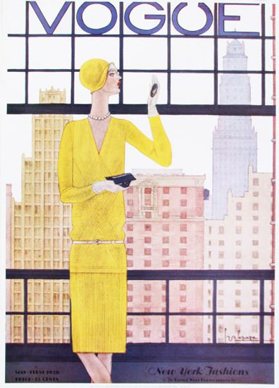 Vogue Cover Copyright 1918 New York Fashion Skyline | Sex Appeal Vintage Ads and Covers 1891-1970