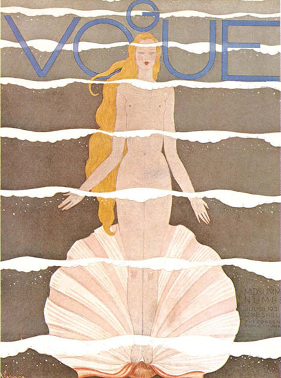 Vogue Cover Copyright 1931 Mermaid And Shell | Sex Appeal Vintage Ads and Covers 1891-1970