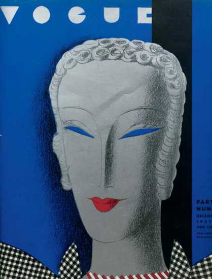 Vogue Cover Copyright 1932 Blue Number | Vintage Ad and Cover Art 1891-1970