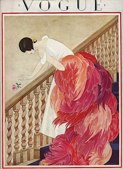 Vogue Cover Feather Lady On The Stairs Mad Men Art