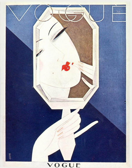 Vogue Cover The Makeup Mirror And The Lady | Sex Appeal Vintage Ads and Covers 1891-1970