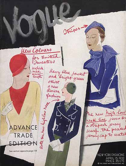 Vogue Magazine 1932-04-15 Copyright | Vogue Magazine Graphic Art Covers 1902-1958