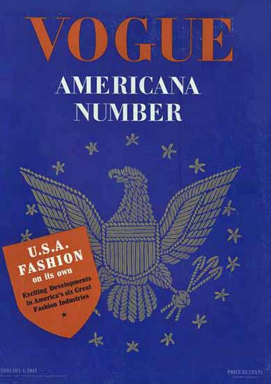 Vogue Magazine Americana Number 1941-02-01 Copyright | Vogue Magazine Graphic Art Covers 1902-1958