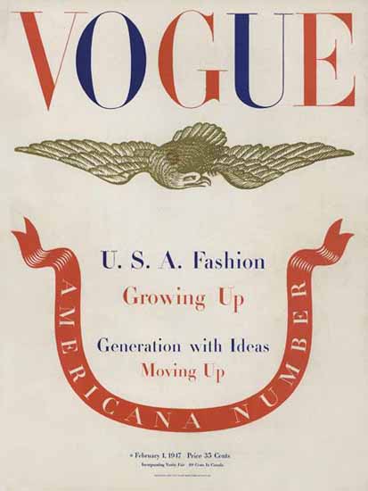 Vogue Magazine Americana Number 1947-02-01 Copyright | Vogue Magazine Graphic Art Covers 1902-1958