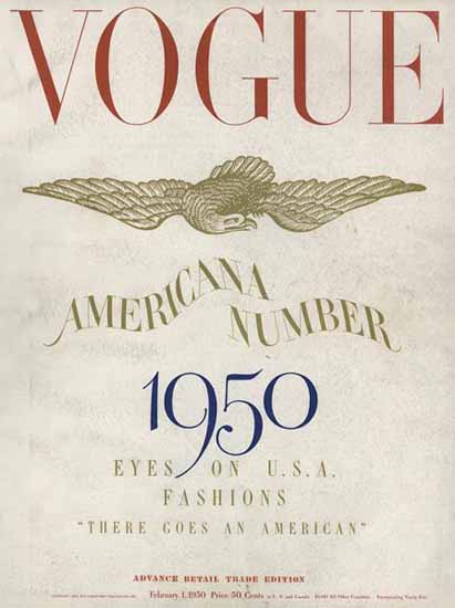 Vogue Magazine Americana Number 1950-02-01 Copyright | Vogue Magazine Graphic Art Covers 1902-1958