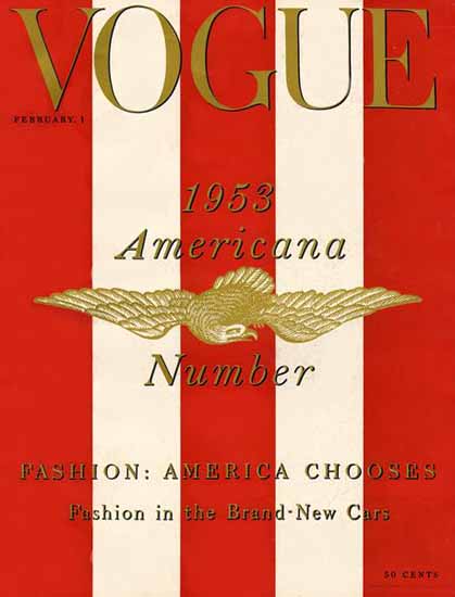 Vogue Magazine Americana Number 1953-02-01 Copyright | Vogue Magazine Graphic Art Covers 1902-1958