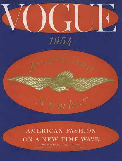 Vogue Magazine Americana Number 1954-02-01 Copyright | Vogue Magazine Graphic Art Covers 1902-1958