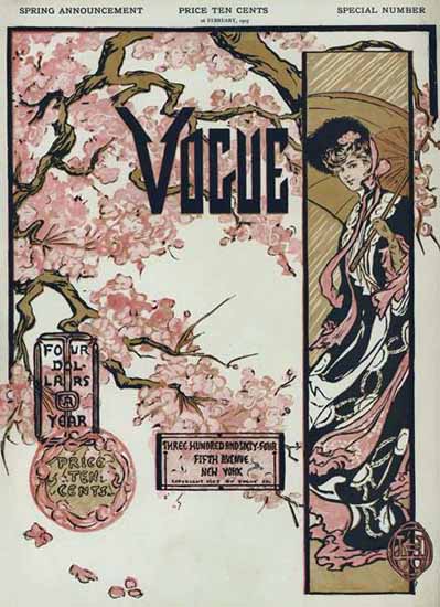 Vogue Magazine Cover 1905-02-16 Copyright | Vogue Magazine Graphic Art Covers 1902-1958