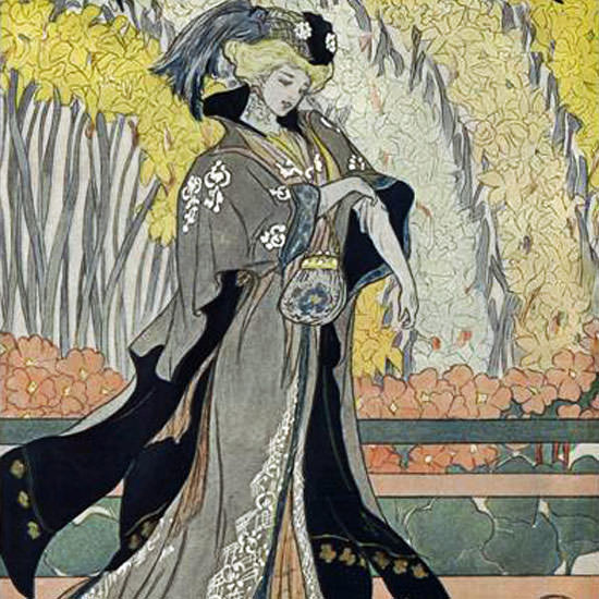 Vogue Magazine Cover 1908-03-19 Copyright crop | Best of 1891-1919 Ad and Cover Art