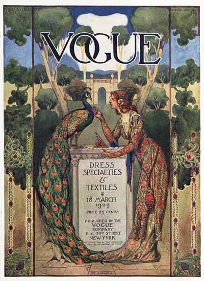 Vogue Magazine Cover 1909-03-18 Copyright | Vogue Magazine Graphic Art Covers 1902-1958