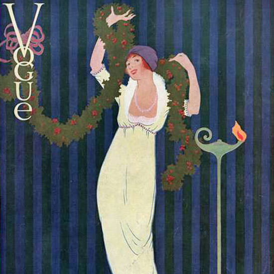 Vogue Magazine Cover 1912-12-15 Copyright crop | Best of 1891-1919 Ad and Cover Art