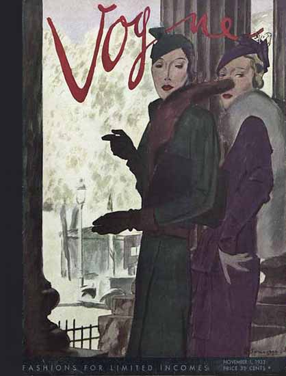 Vogue Magazine Cover 1933-11-01 Copyright | Vogue Magazine Graphic Art Covers 1902-1958