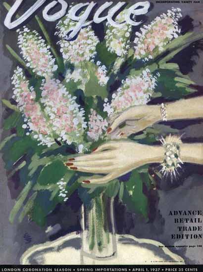 Vogue Magazine Cover 1937-04-01 Copyright | Vogue Magazine Graphic Art Covers 1902-1958