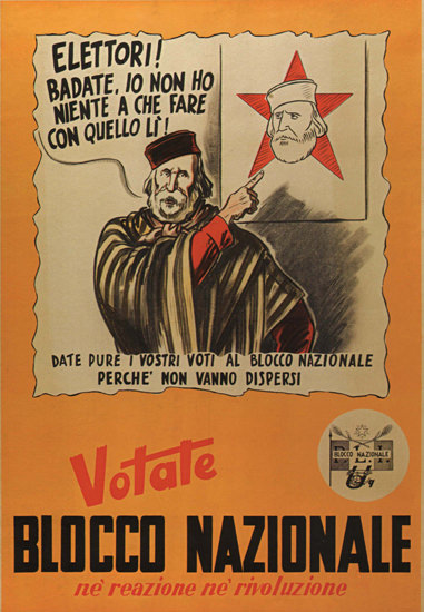 Votate Blocco Nazionale Italy Italia | Vintage War Propaganda Posters 1891-1970