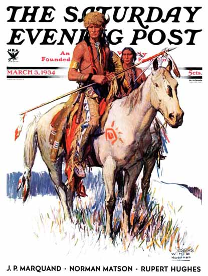 WHD Koerner Saturday Evening Post Plains Indians 1934_03_03 | The Saturday Evening Post Graphic Art Covers 1931-1969