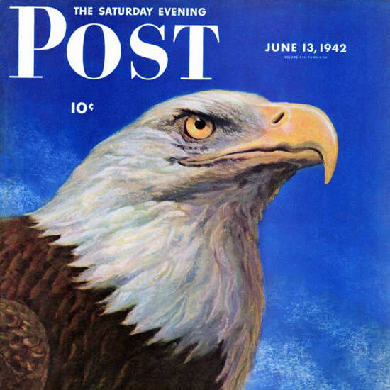 WW Calvert Saturday Evening Post Bald Eagle 1942_06_13 Copyright crop | Best of Vintage Cover Art 1900-1970