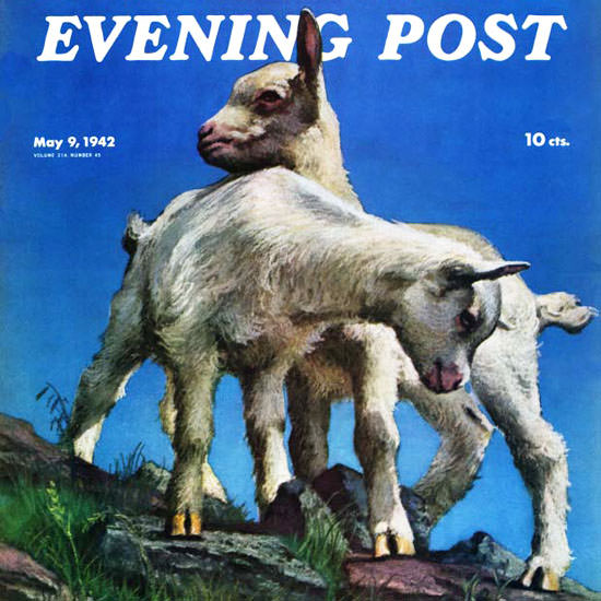 WW Calvert Saturday Evening Post Kid Goats 1942_05_09 Copyright crop | Best of 1940s Ad and Cover Art