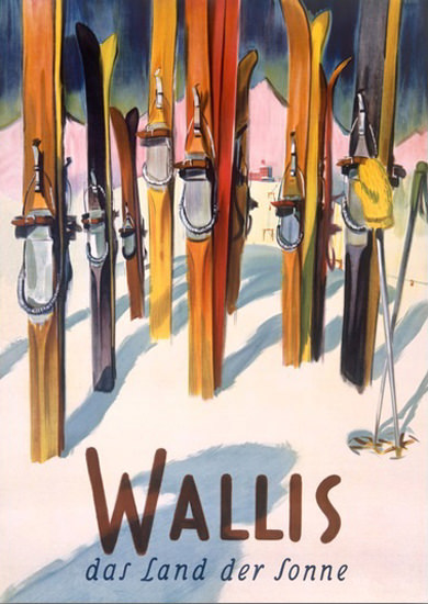 Wallis Das Land Der Sonne Valais Switzerland | Vintage Travel Posters 1891-1970