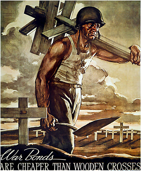 War Bonds Are Cheaper Than Wooden Crosses | Vintage War Propaganda Posters 1891-1970