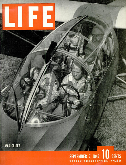 War Glider 7 Sep 1942 Copyright Life Magazine | Life Magazine BW Photo Covers 1936-1970