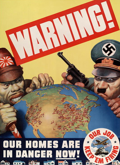 Warning Our Homes Are In Danger Now | Vintage War Propaganda Posters 1891-1970