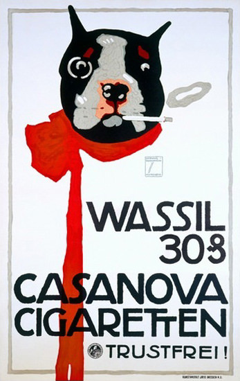 Wassil Casanova Cigaretten Boston Terrier | Vintage Ad and Cover Art 1891-1970