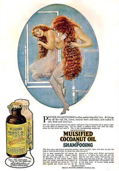 Watkins Mulsified Cocoanut Oil Shampoo 1919 | Sex Appeal Vintage Ads and Covers 1891-1970