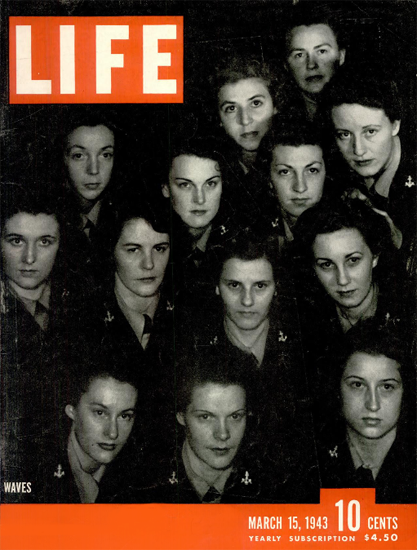 Waves 15 Mar 1943 Copyright Life Magazine | Life Magazine BW Photo Covers 1936-1970