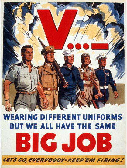 Wearing Different Uniforms The Same Big Job | Vintage War Propaganda Posters 1891-1970