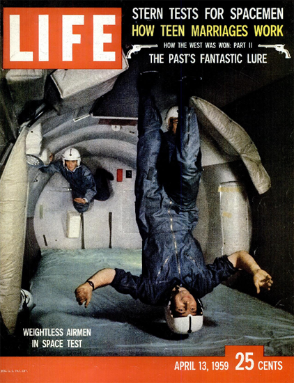 Weightless Airmen in Space Test 13 Apr 1959 Copyright Life Magazine | Life Magazine Color Photo Covers 1937-1970